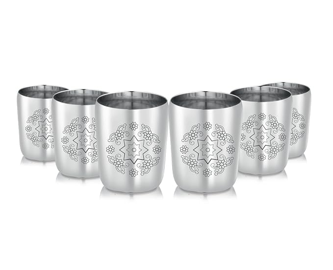 Mandala stainless steel glass set 6 pcs Jack and Rex Mandala stainless steel glass set 6 pcs Jack and Rex