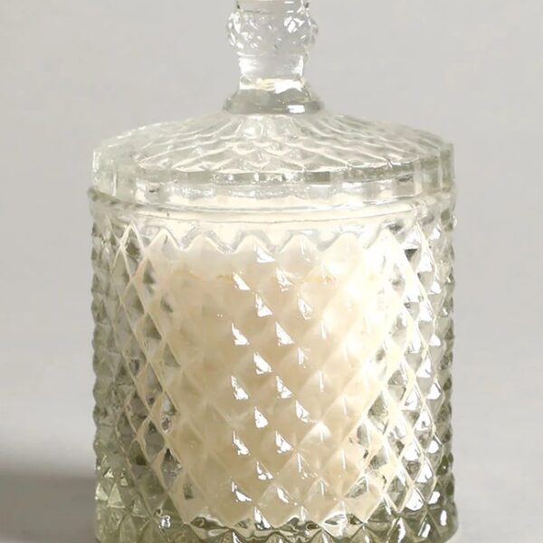 Decorative glass jar candle with lid – premium home décor and gifting item